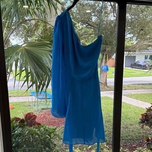 Ark & Co One Shoulder Dress in Blue